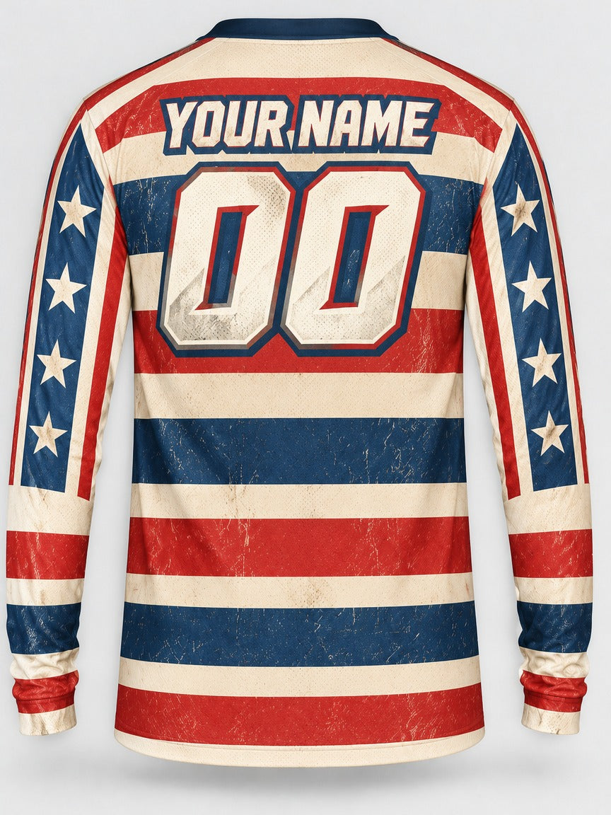 Retro Stripes custom motocross jersey - back view