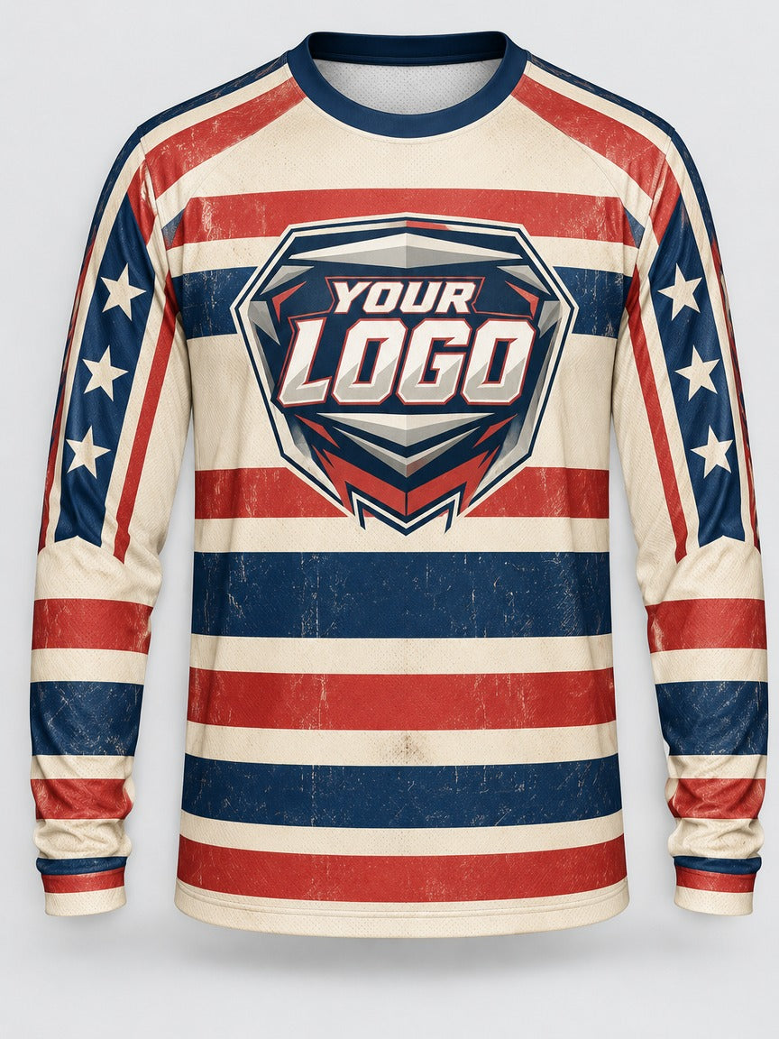 Retro Stripes custom motocross jersey - front view