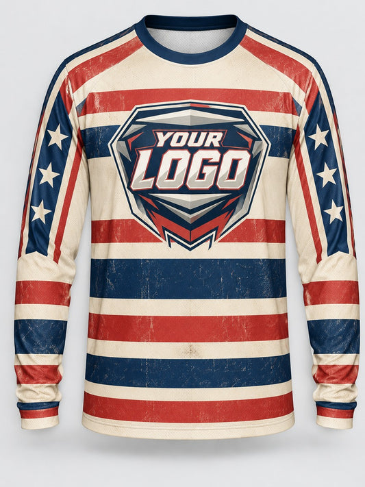Retro Stripes custom motocross jersey - front view
