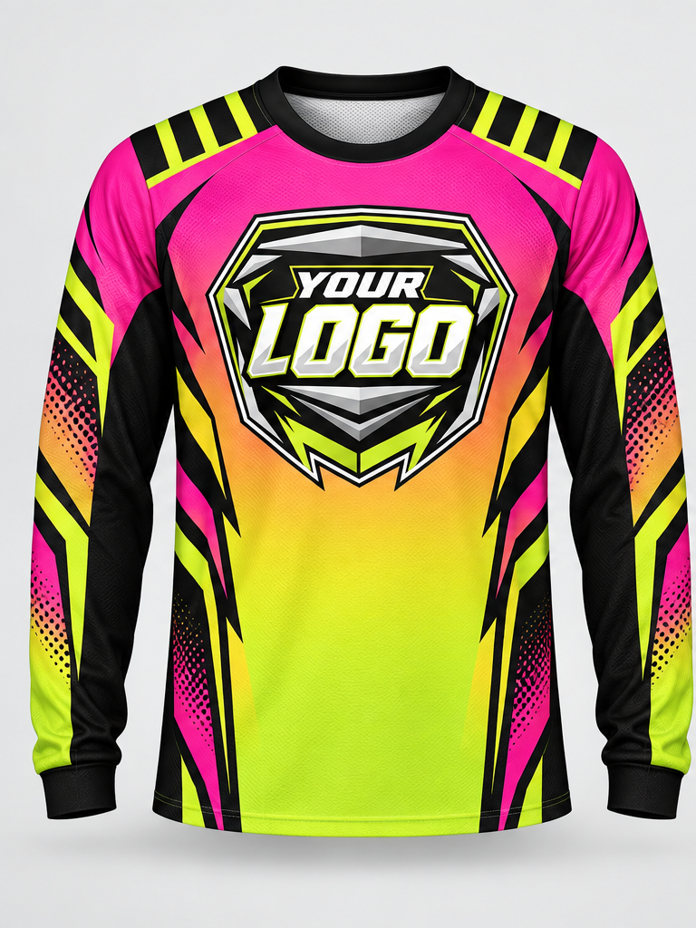 Lime Sunset Custom Dirt Bike Jersey - front view