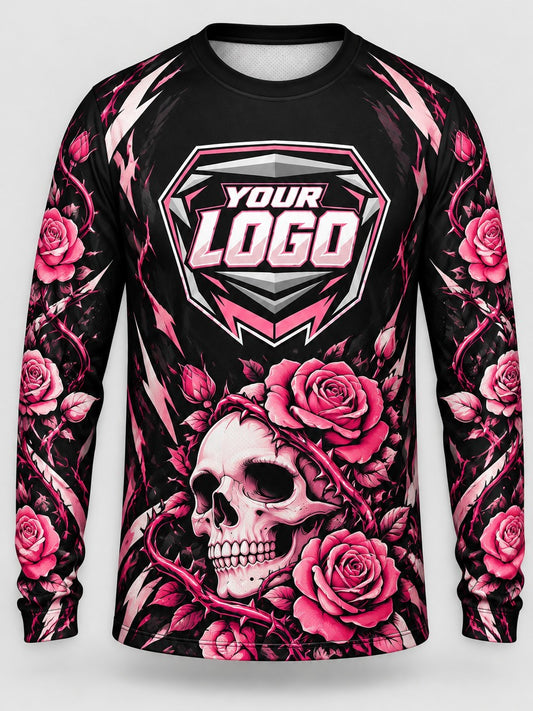 Rose Skull custom motocross jersey - front view