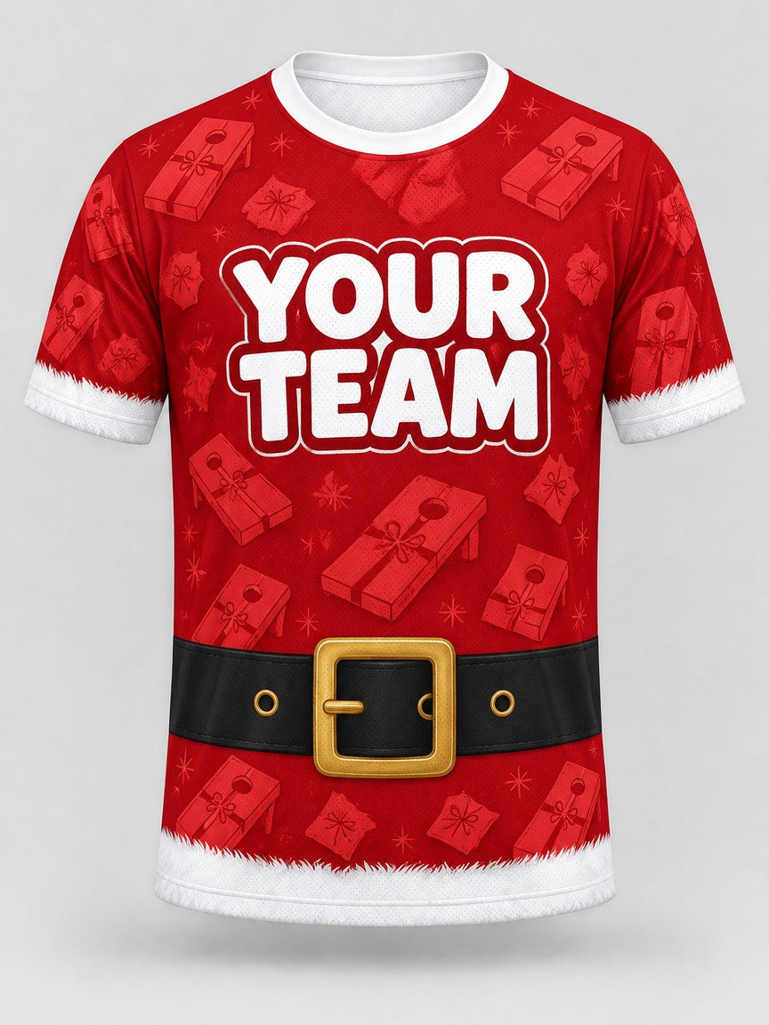 Santa Toss custom cornhole jersey - front view