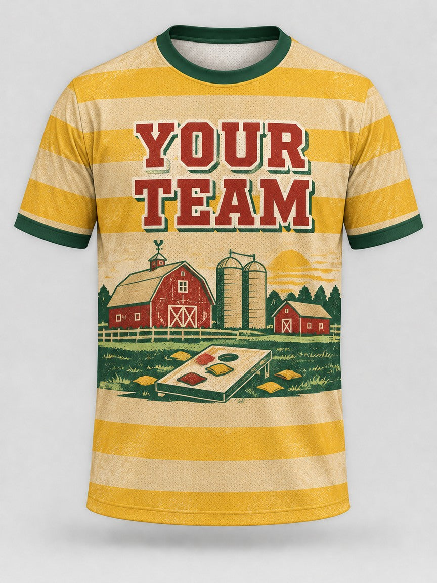 Silo Stripe custom cornhole jersey - front view