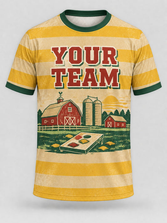 Silo Stripe custom cornhole jersey - front view