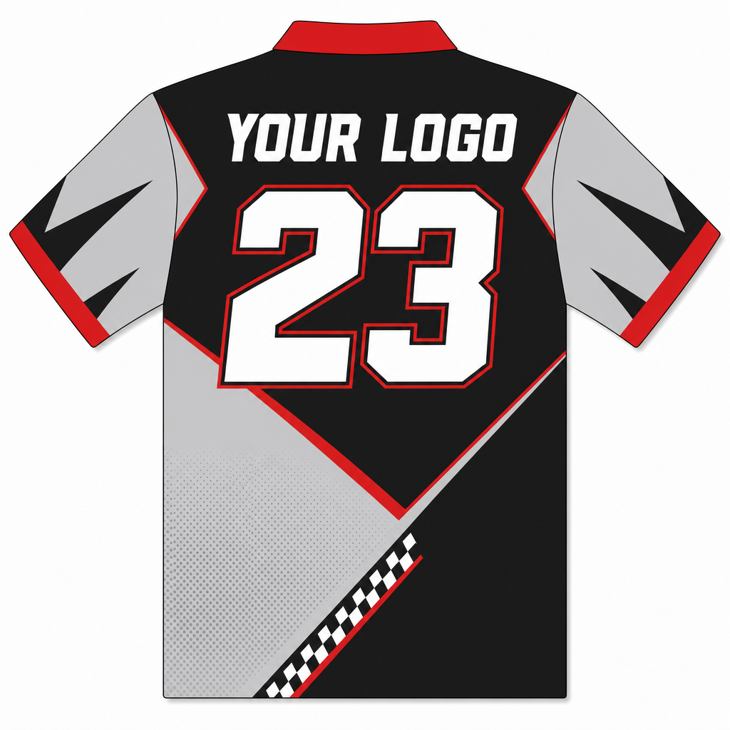 Carbon Billiards Shirt, back, showing number placement
