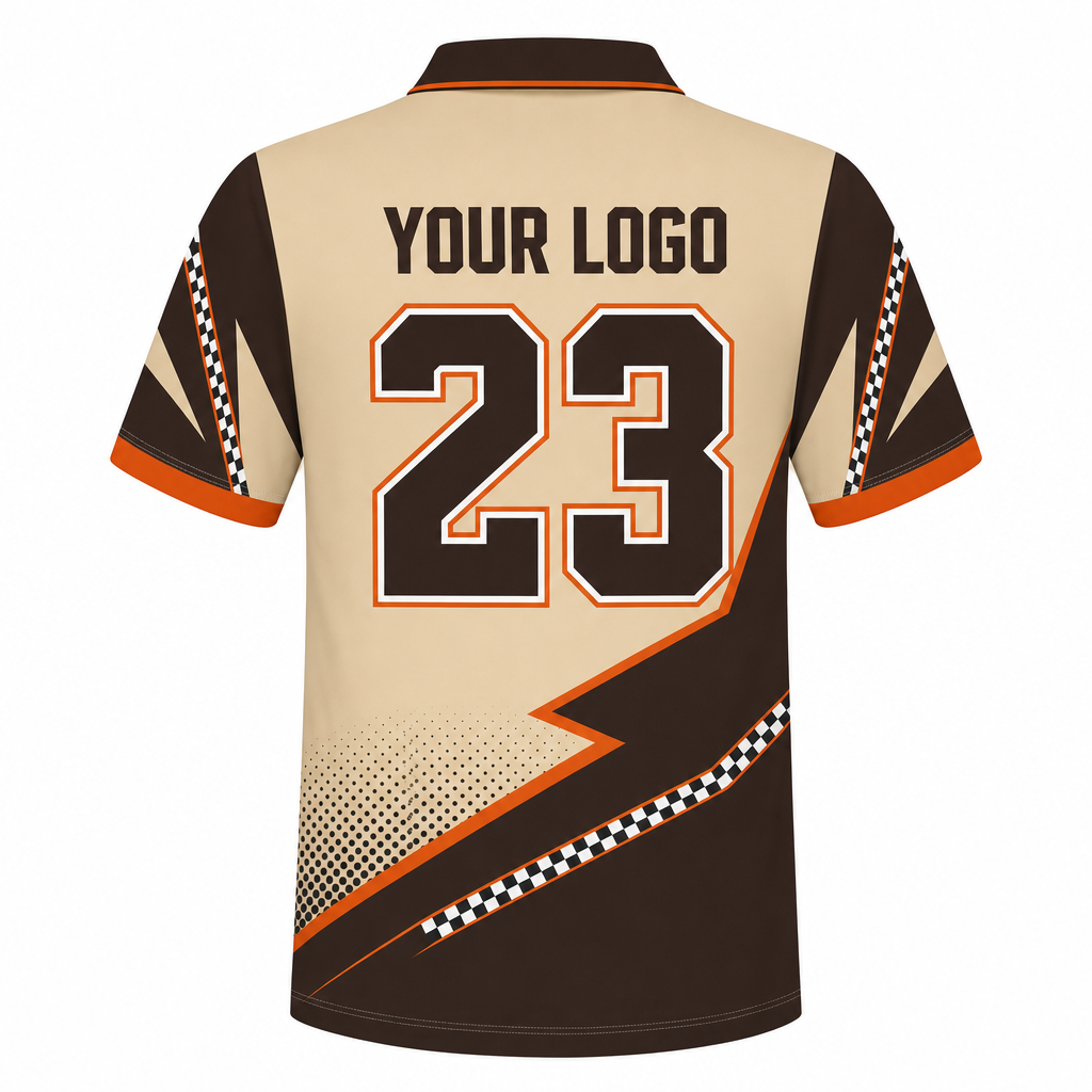 Dune Billiards Shirt, back, showing number placement