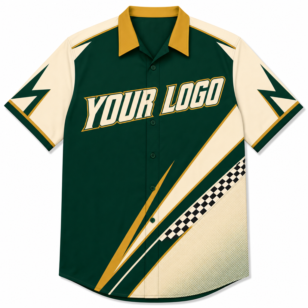 Pine Billiards Shirt, front, colour-blocked with YOUR LOGO placeholder