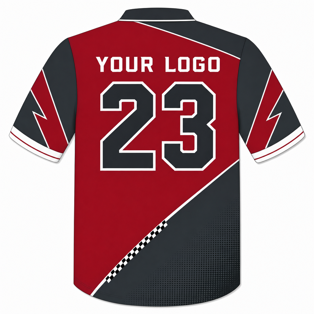 Ruby Billiards Shirt, back, showing number placement