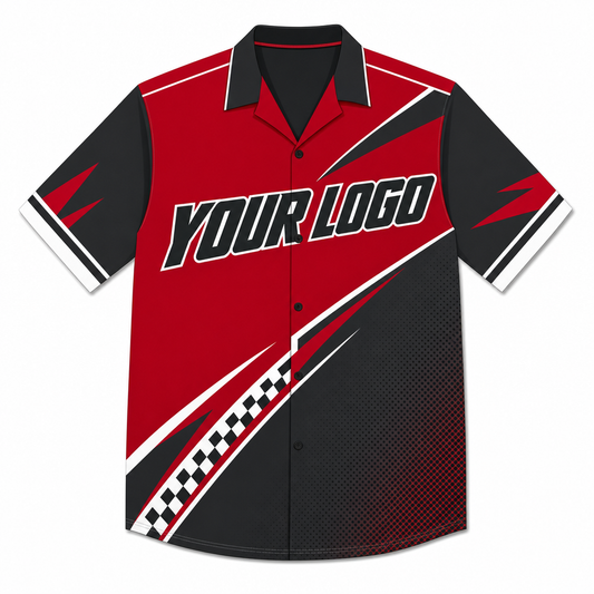 Ruby Billiards Shirt, front, colour-blocked with YOUR LOGO placeholder