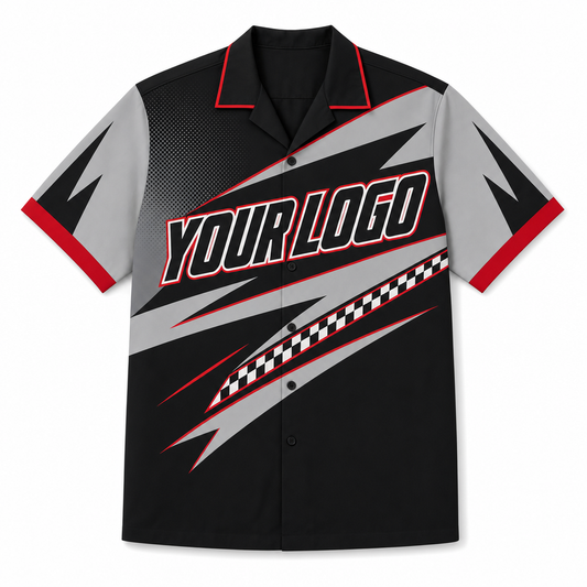 Carbon Bowling Shirt, front, colour-blocked with YOUR LOGO placeholder