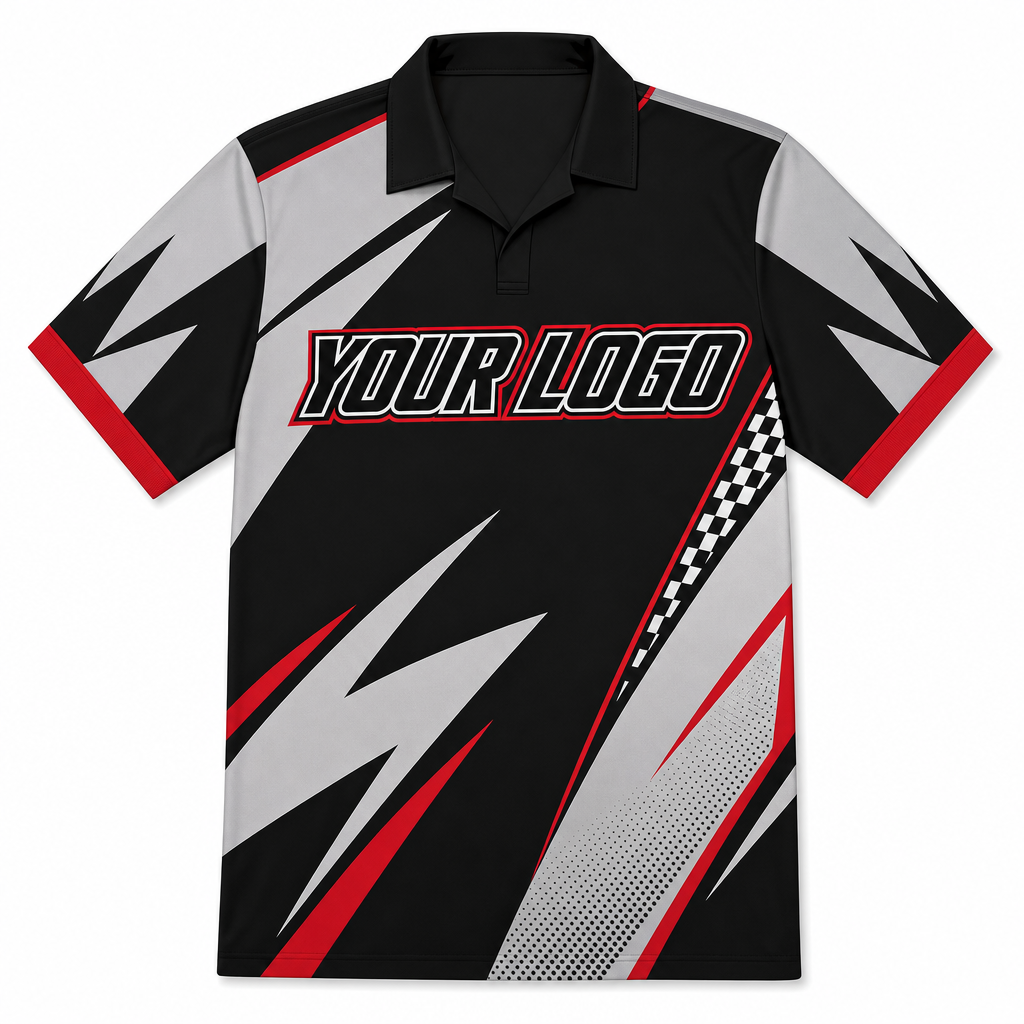 Carbon Darts Shirt, front, colour-blocked with YOUR LOGO placeholder