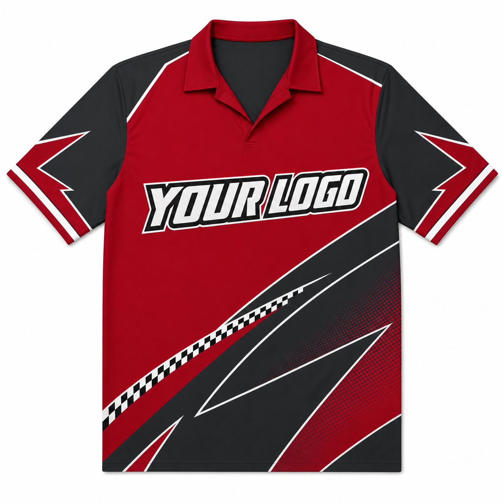 Ruby Darts Shirt, front, colour-blocked with YOUR LOGO placeholder