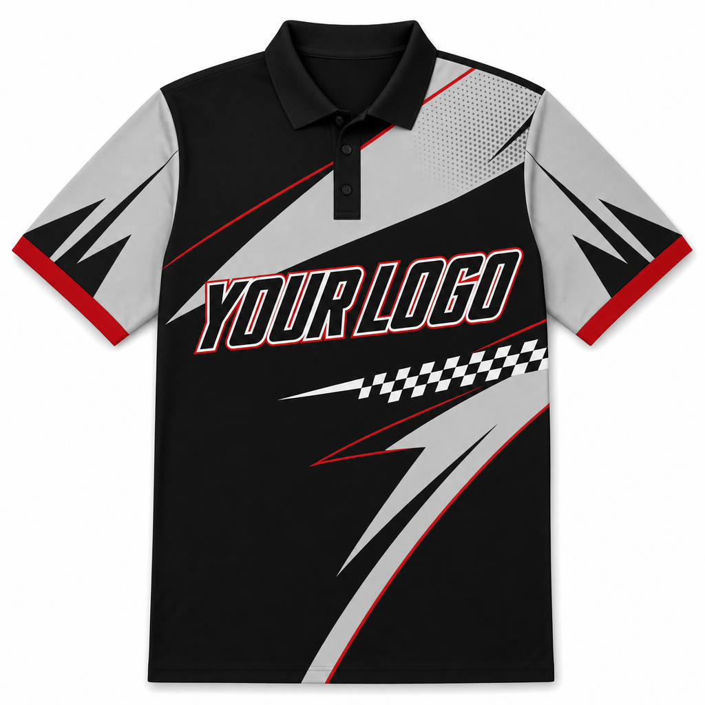 Carbon Golf Shirt, front, colour-blocked with YOUR LOGO placeholder