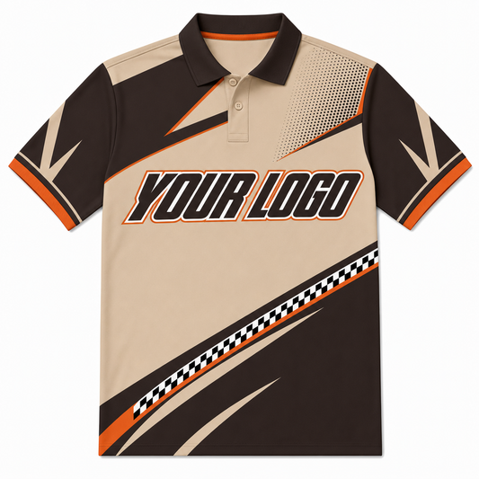 Dune Golf Shirt, front, colour-blocked with YOUR LOGO placeholder