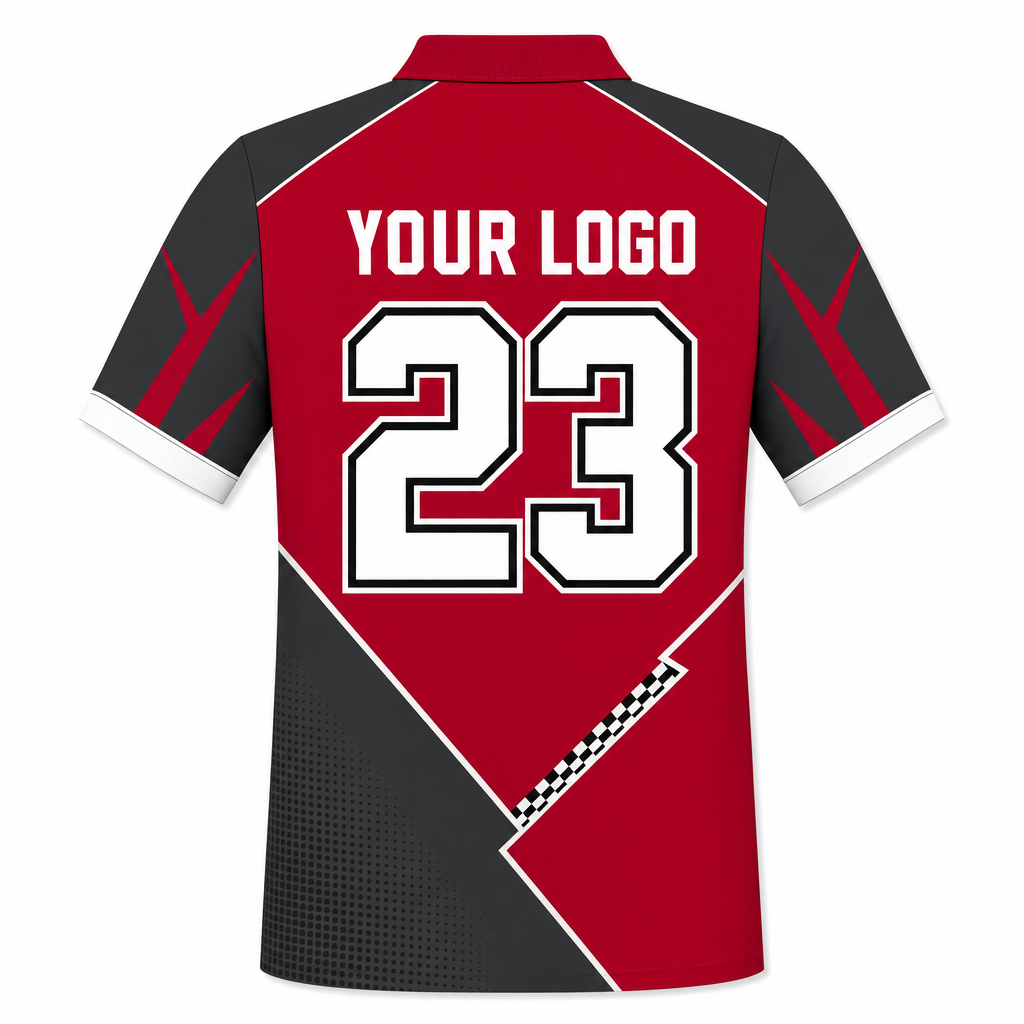 Ruby Golf Shirt, back, showing number placement