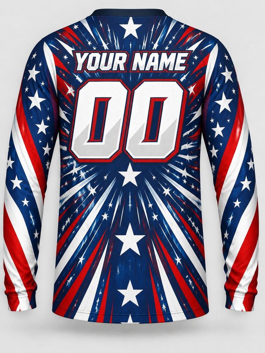 Star Burst custom motocross jersey - back view