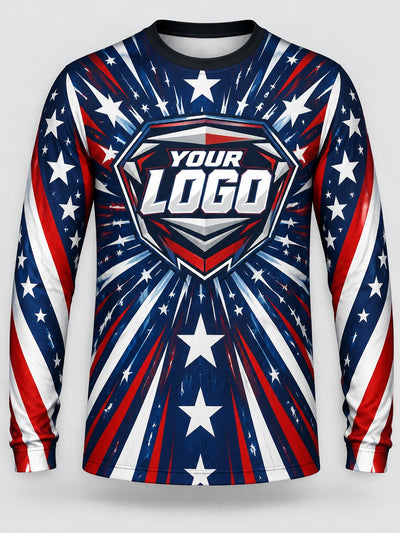 Front of the jersey with the placeholder logo area