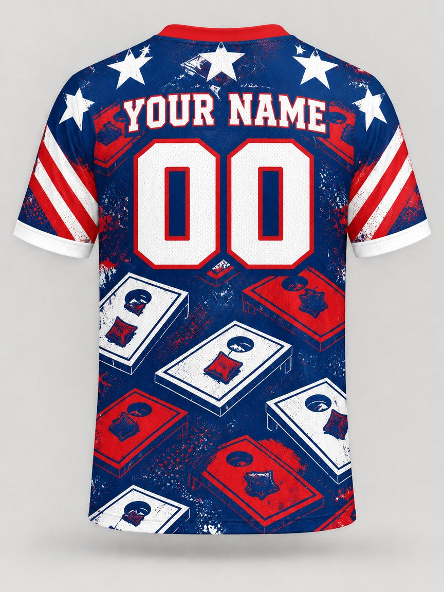 Stars and Boards custom cornhole jersey - back view
