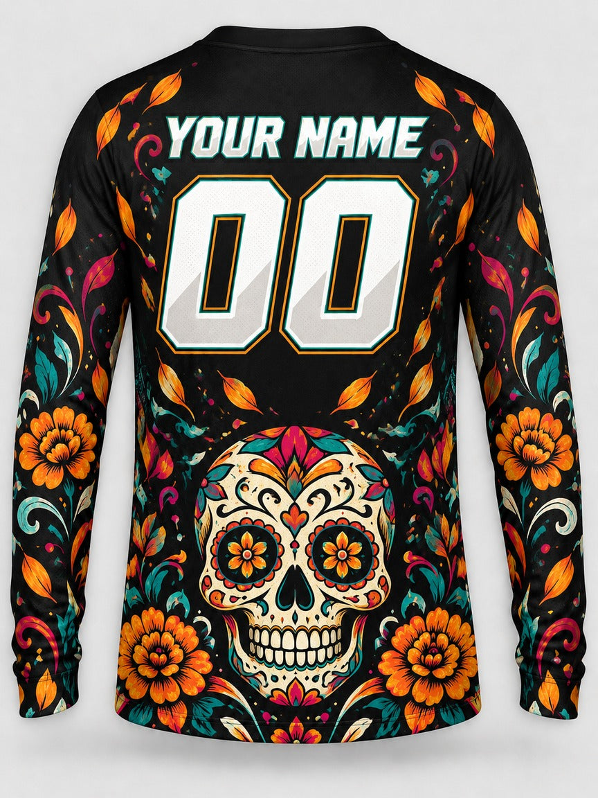 Sugar Skull custom motocross jersey - back view