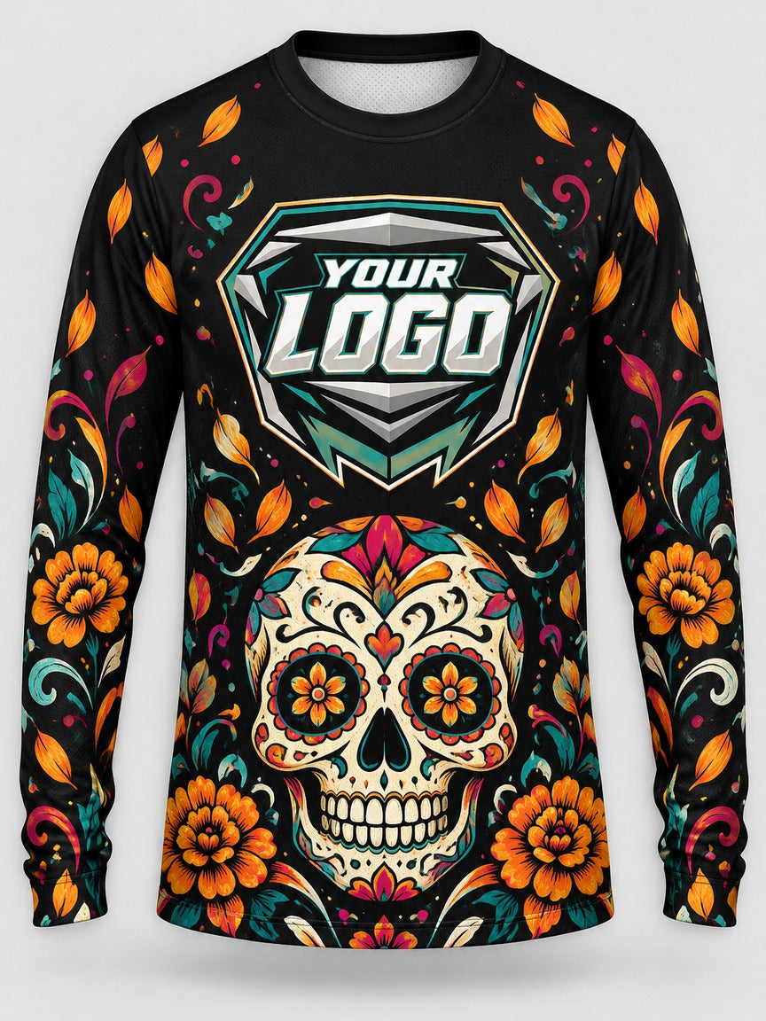 Sugar Skull custom motocross jersey - front view