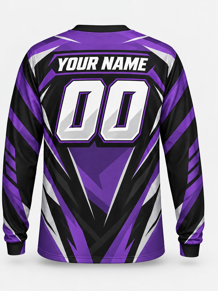 Amethyst Chevron Cut Custom Dirt Bike Jersey - back view