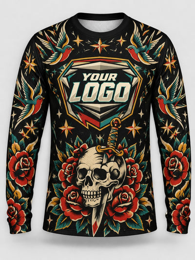 Front of the jersey with the placeholder logo area