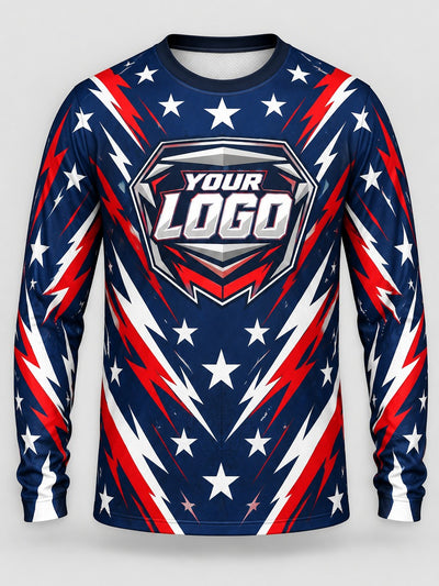 Front of the jersey with the placeholder logo area