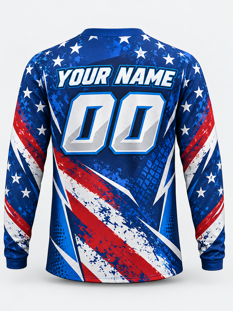 Patriot Brushline Custom Dirt Bike Jersey - back view
