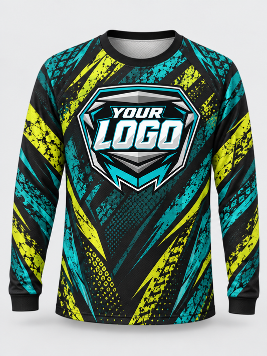 Teal Voltage Custom Dirt Bike Jersey - front view