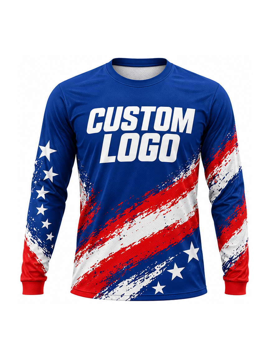 Liberty Stripecut custom Motocross team shirt - front logo preview