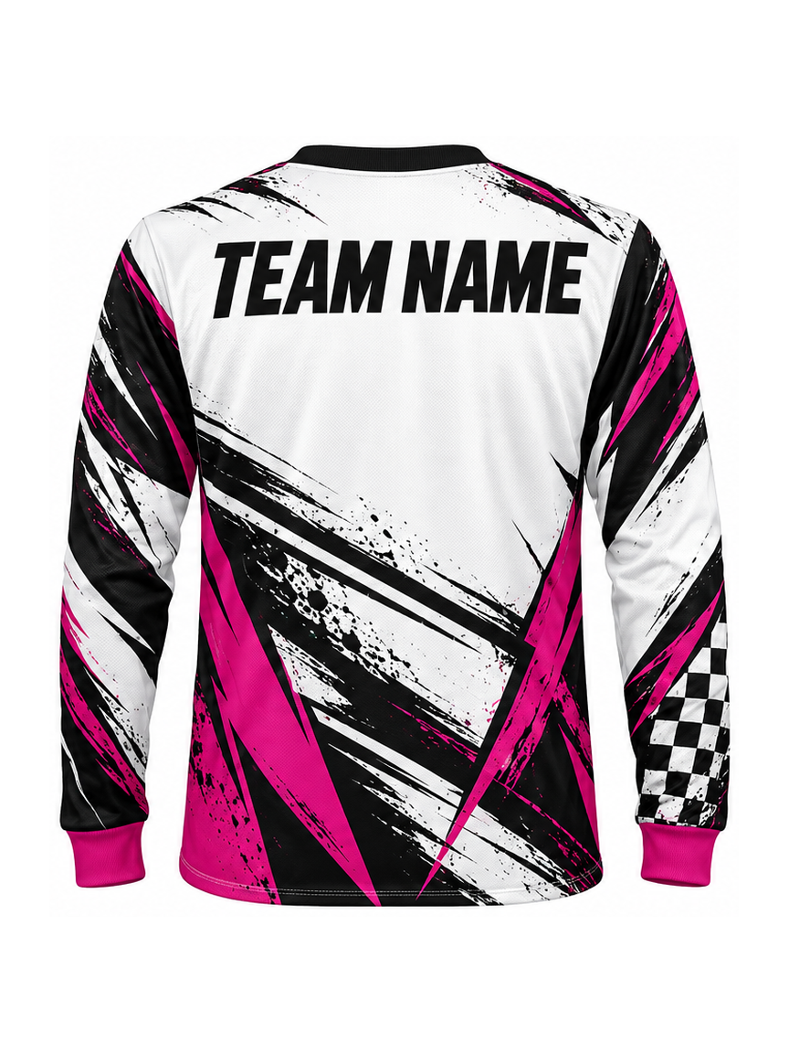 Fuchsia Cutback custom Motocross team shirt - back team name preview