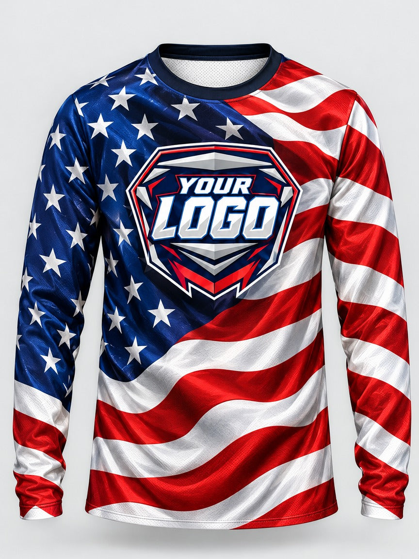 Waving Flag custom motocross jersey - front view