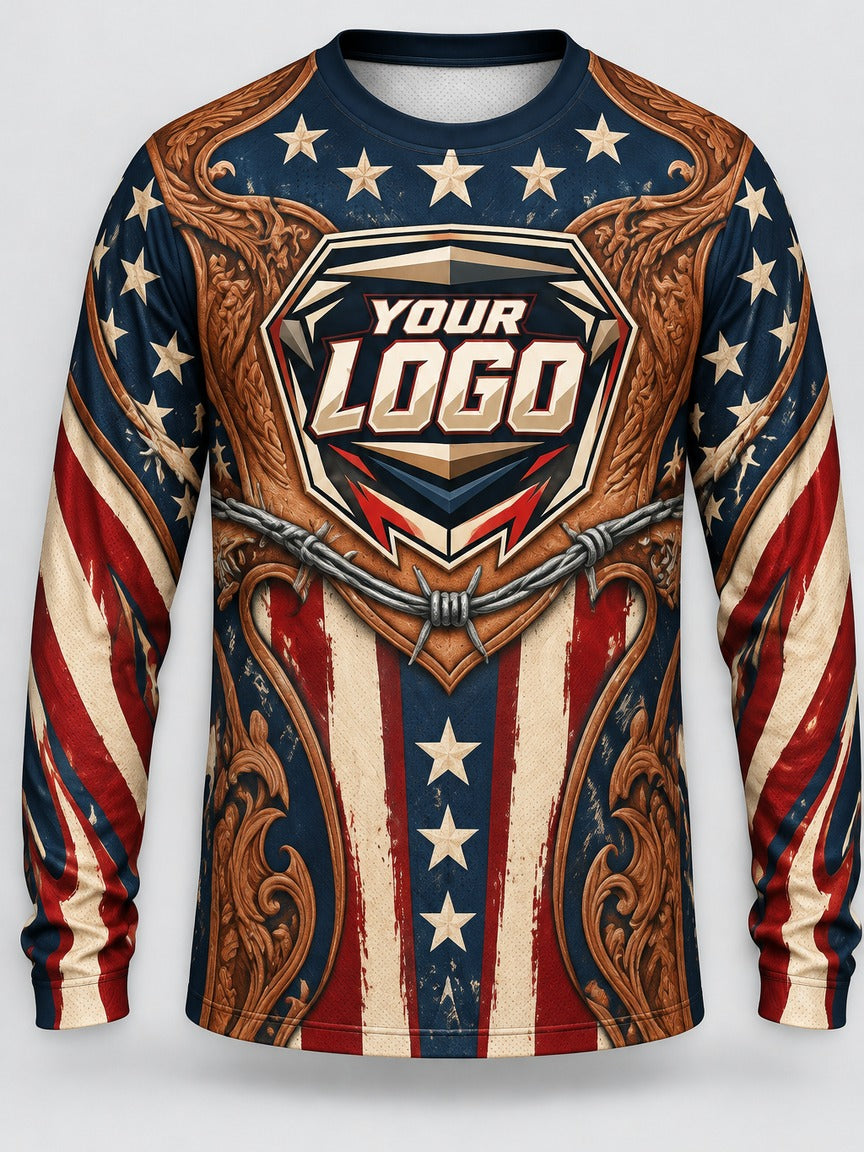 Western Freedom custom motocross jersey - front view