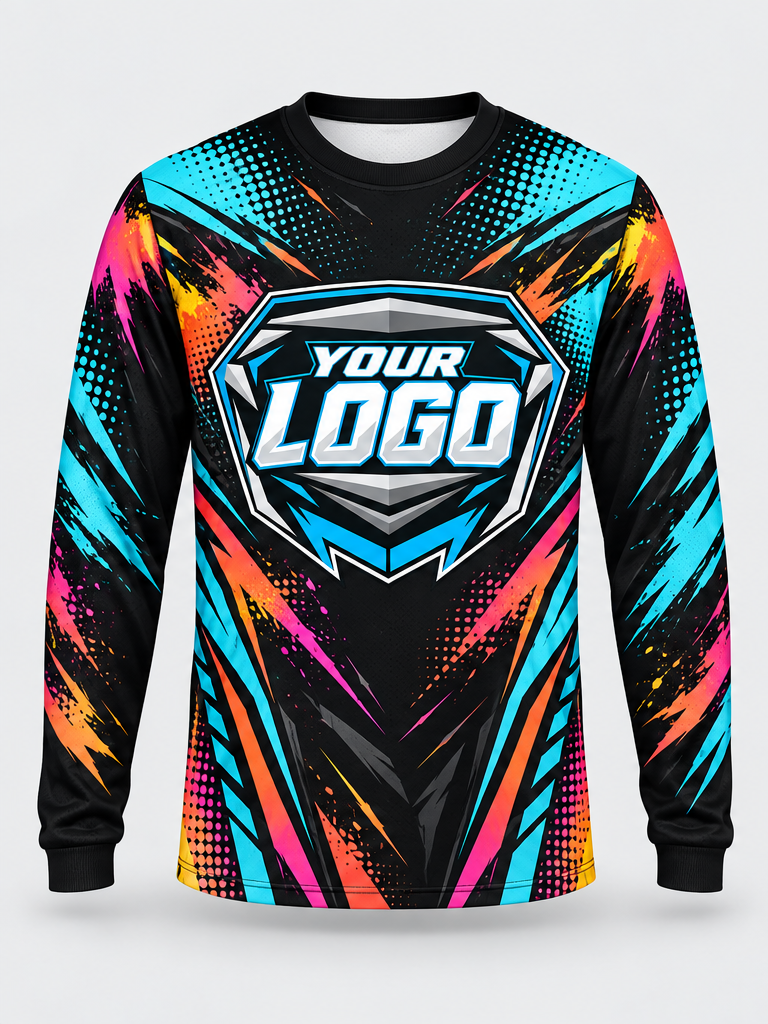Neon Brushstrokes Custom Dirt Bike Jersey - front view