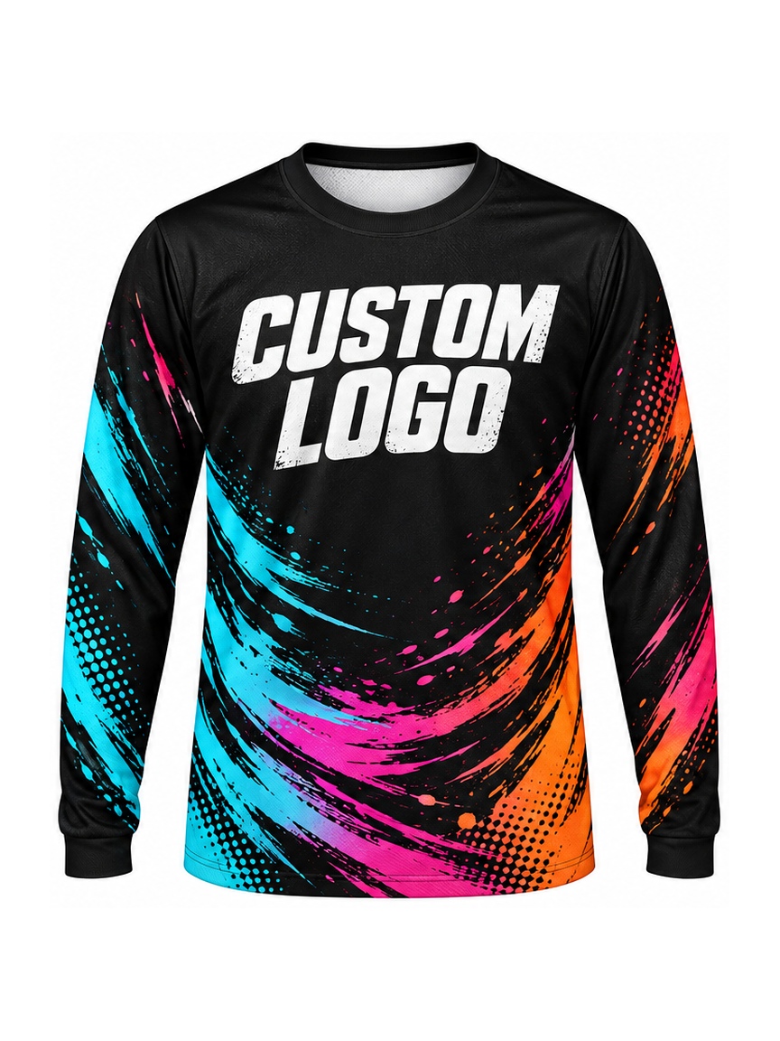 Neon Paint Ignition custom Motocross team shirt - front logo preview