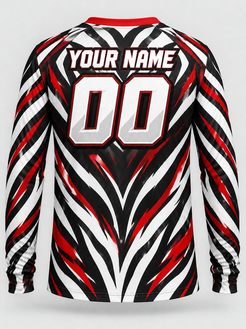 Zebra Strike custom motocross jersey - back view