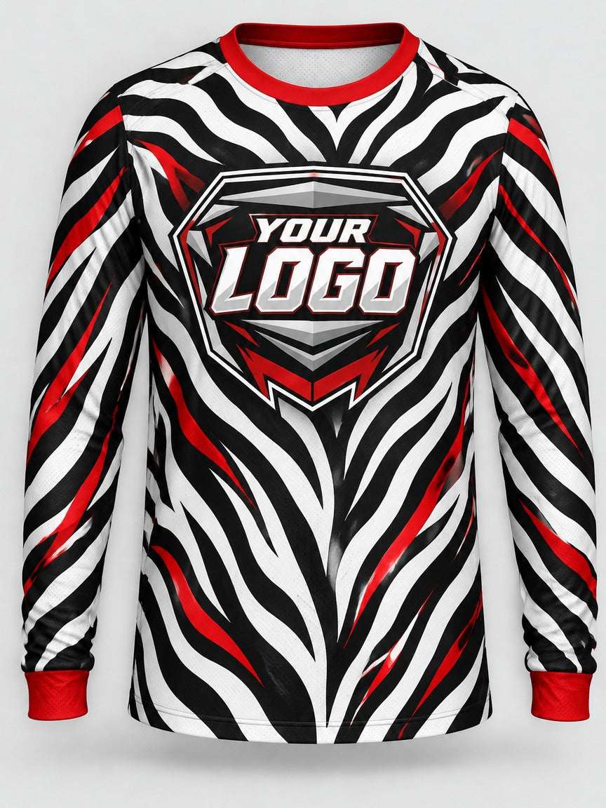Zebra Strike custom motocross jersey - front view