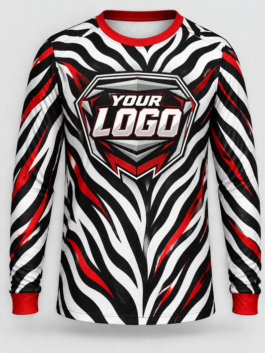 Zebra Strike custom motocross jersey - front view